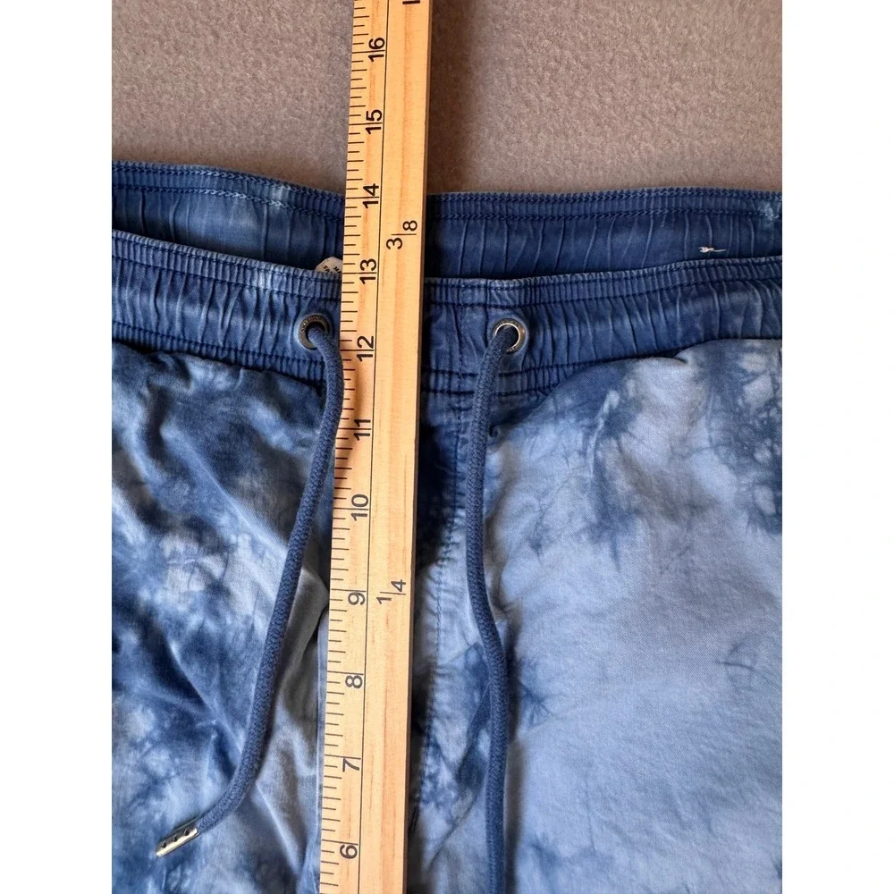 American Eagle Mens XL Tie Dye Drawstring Shorts Blue White Cotton Mix